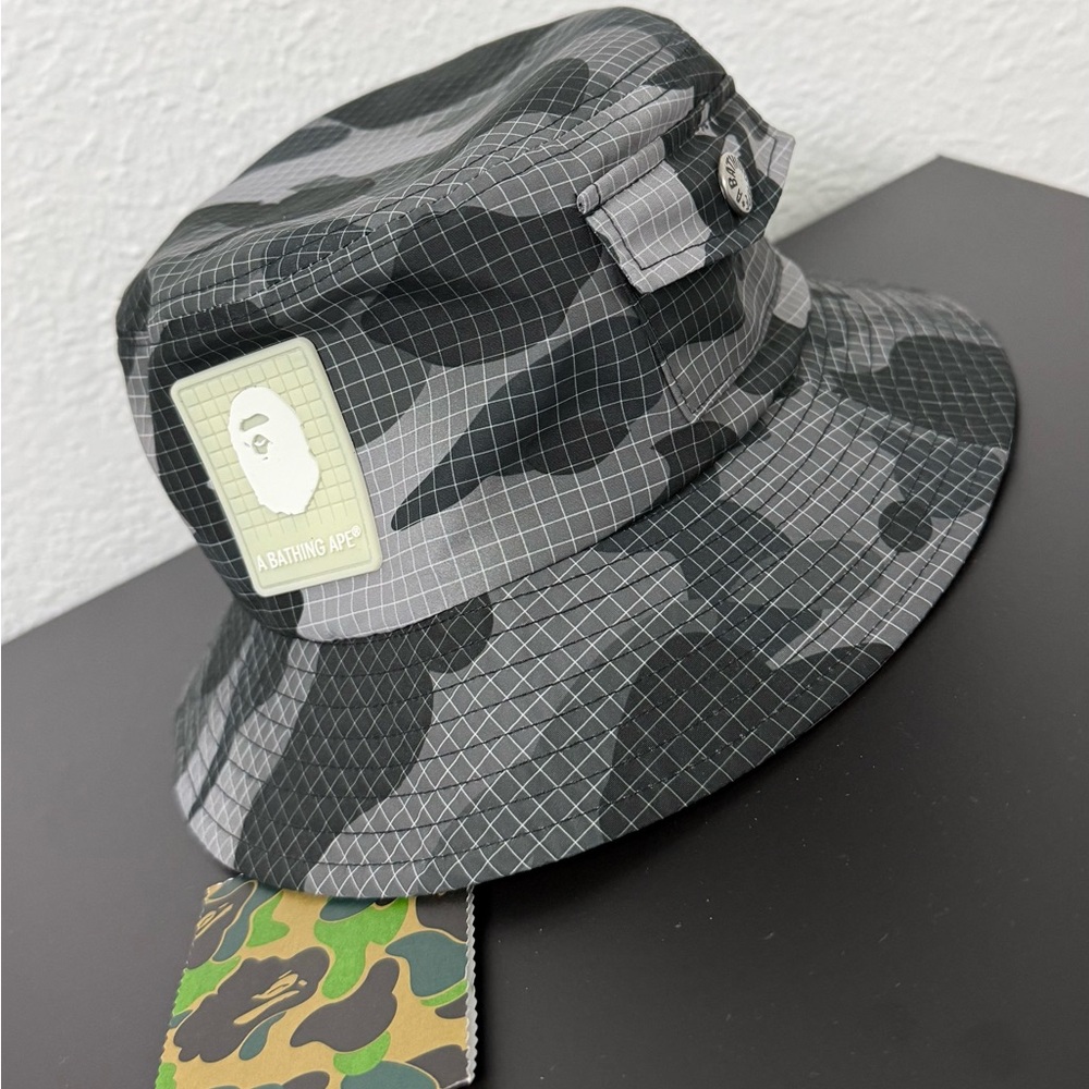 A Bathing Ape Grid Camo Bucket Hat